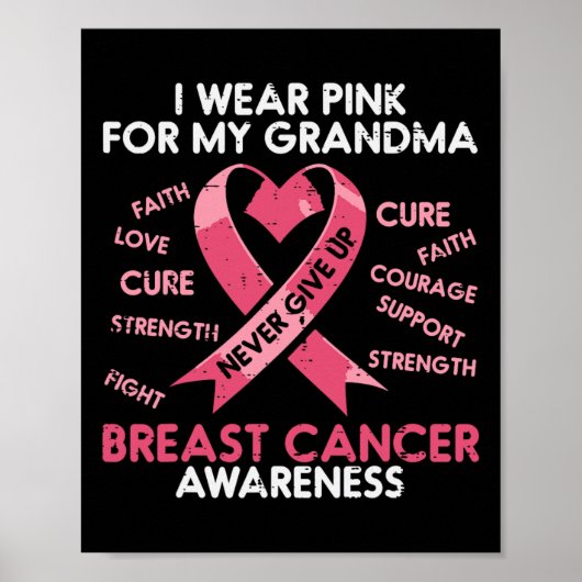 Borstkanker lint roze oma bewustzijn vrouwen poster (Voorkant)