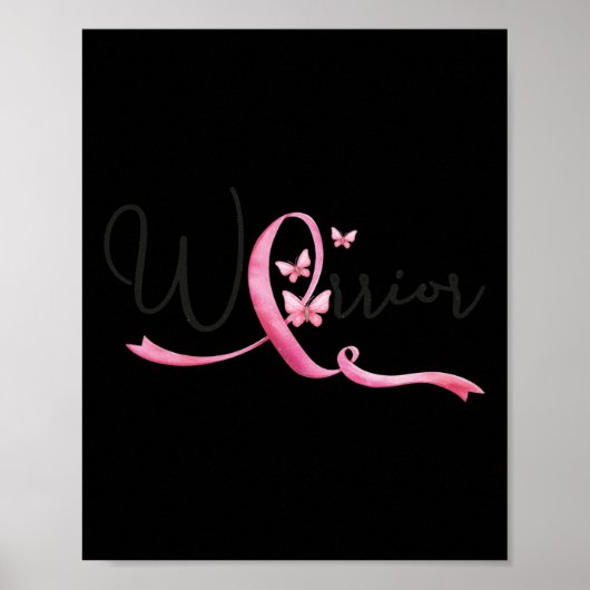 Borstkanker Maand Vlinders Roze Lint Vrouwen' Poster (Voorkant)