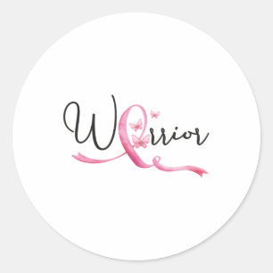 Borstkanker Maand Vlinders Roze Lint Vrouwen' Ronde Sticker