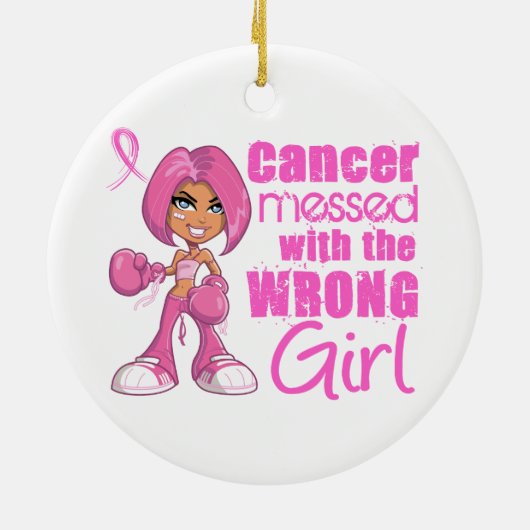 Borstkanker meisje 1 keramisch ornament (Achterkant)