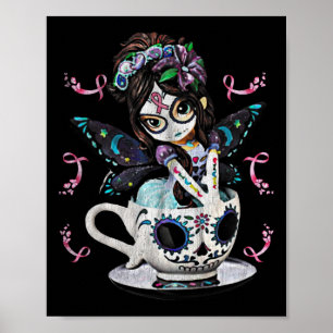 Borstkanker Meisje Suiker Schedel Kostuum Hallowee Poster