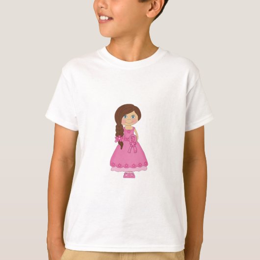 Borstkanker, meisje t-shirt (Voorkant)