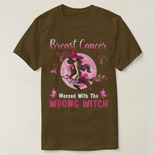 Borstkanker met de verkeerde heks-halwee t-shirt (Design voorkant)