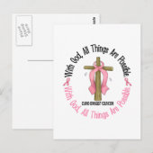 Borstkanker met GOD CROSS 1 Briefkaart (Voorkant / Achterkant)