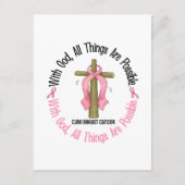 Borstkanker met GOD CROSS 1 Briefkaart (Voorkant)