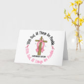 Borstkanker met GOD CROSS 1 Kaart (Gele Bloem)