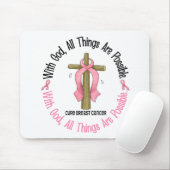 Borstkanker met GOD CROSS 1 Muismat (Met muis)