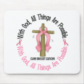 Borstkanker met GOD CROSS 1 Muismat (Voorkant)