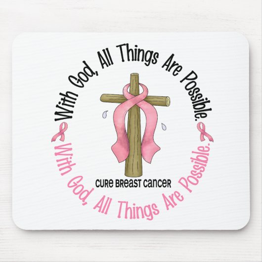Borstkanker met GOD CROSS 1 Muismat (Voorkant)