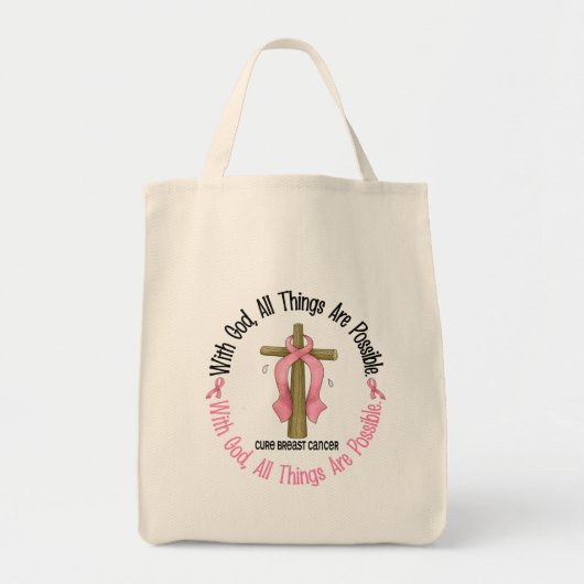 Borstkanker met GOD CROSS 1 Tote Bag (Voorkant)