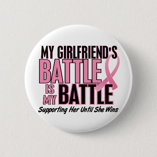 Borstkanker Mijn BATTLE naar 1 Vriendin Ronde Button 5,7 Cm (Voorkant)