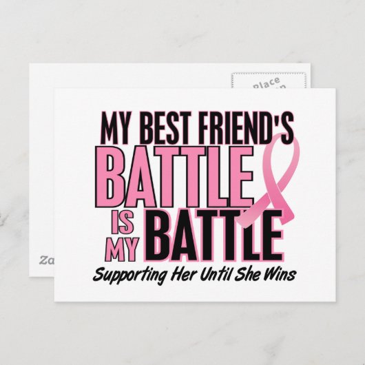 Borstkanker Mijn BATTLE OOK 1 Beste vriend Briefkaart (Voorkant / Achterkant)