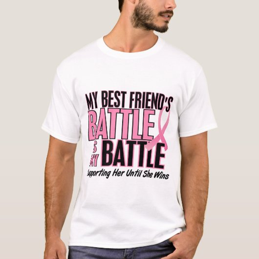 Borstkanker Mijn BATTLE OOK 1 Beste vriend T-shirt (Voorkant)