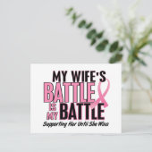 Borstkanker Mijn BATTLE t/m 1 vrouw Briefkaart (Staand voorkant)