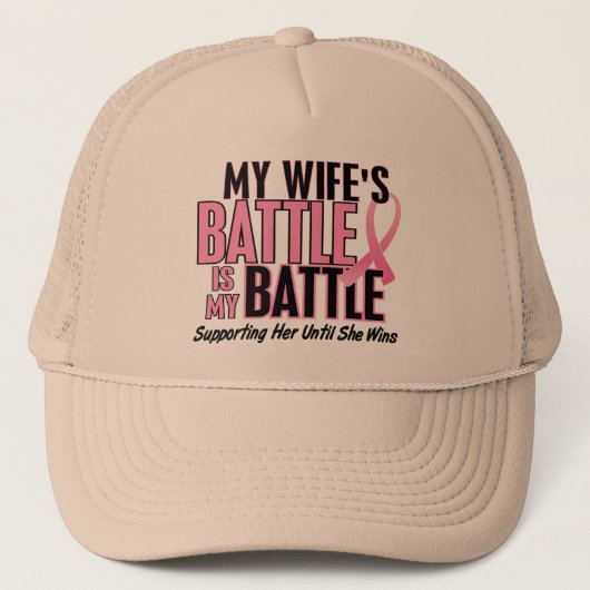 Borstkanker Mijn BATTLE t/m 1 vrouw Trucker Pet (Voorkant)