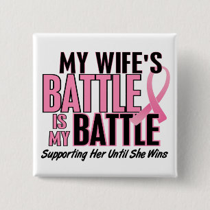 Borstkanker Mijn BATTLE t/m 1 vrouw Vierkante Button 5,1 Cm