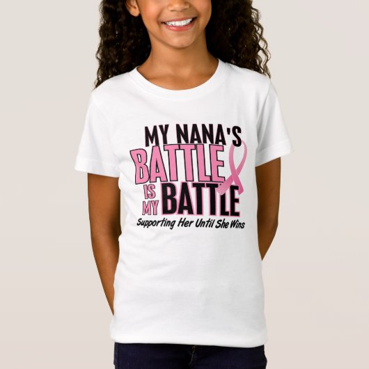 Borstkanker Mijn BATTLE TOO 1 Nana T-shirt (Voorkant)