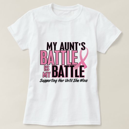 Borstkanker Mijn BATTLE tot 1 tante T-shirt (Design voorkant)