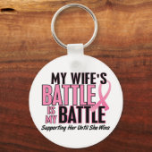 Borstkanker Mijn BATTLE tot 1 vrouw Sleutelhanger (Voorkant)