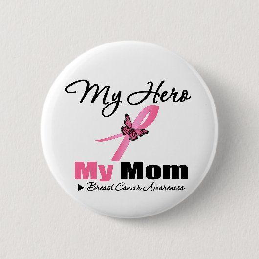 Borstkanker Mijn Hero Mijn moeder Ronde Button 5,7 Cm (Voorkant)