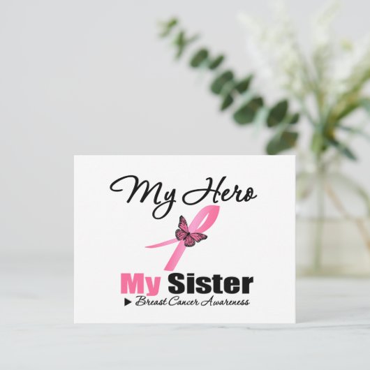 Borstkanker Mijn Hero Mijn zuster Briefkaart (Staand voorkant)