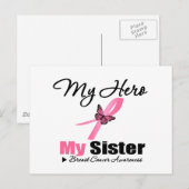 Borstkanker Mijn Hero Mijn zuster Briefkaart (Voorkant / Achterkant)