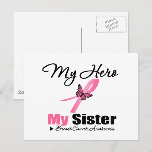 Borstkanker Mijn Hero Mijn zuster Briefkaart (Voorkant / Achterkant)