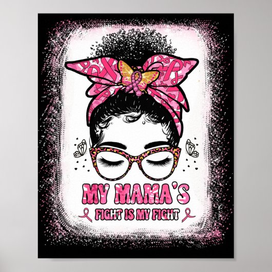 Borstkanker Mijn mama's strijd is mijn strijd Mama Poster (Voorkant)