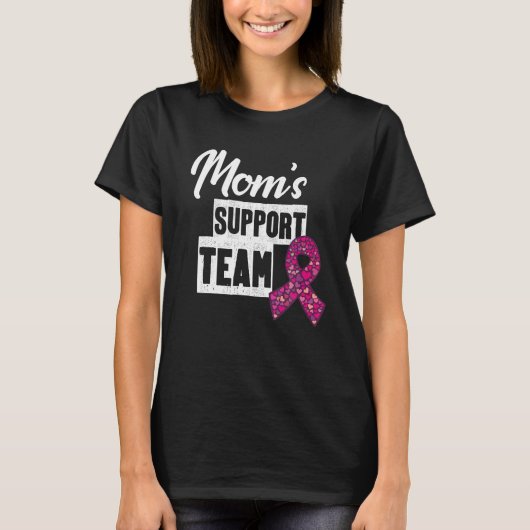 Borstkanker Moeder Ondersteuning Roze Lint Borst T-shirt (Voorkant)