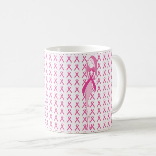Borstkanker Mok Ribbons (Voorkant rechts)