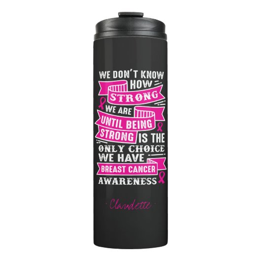 Borstkanker | Monogram Tumbler Thermosbeker (Voorkant)