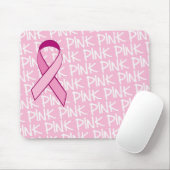 Borstkanker - Mousepad - Roze lint Muismat (Met muis)