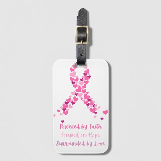 Borstkanker ondersteunend bagagelabel (Voorkant (verticaal))