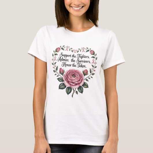 Borstkanker Ondersteuning Bewonder Eer Borstkanker T-shirt (Voorkant)