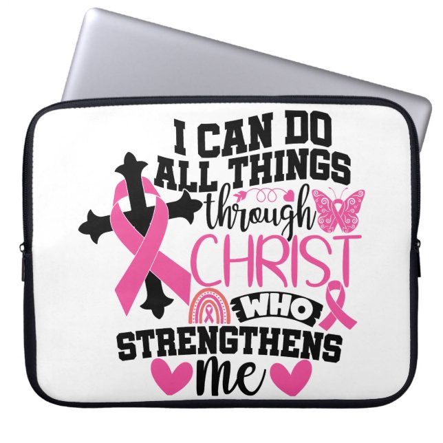 BORSTKANKER ONDERSTEUNING & BEWUSTWORDING LAPTOP SLEEVE (Voorkant)
