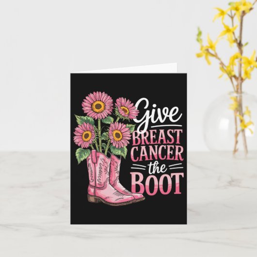 Borstkanker Ondersteuning Boot Grappig Kaart (Gele Bloem)