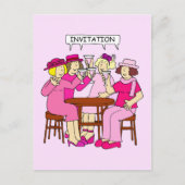 Borstkanker Ondersteuning Dames in Roze Uitnodigin Uitnodiging Briefkaart (Voorkant)