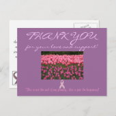 Borstkanker ondersteuning "Dank u" Kaart (Voorkant / Achterkant)