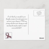 Borstkanker ondersteuning "Dank u" Kaart (Achterkant)