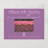 Borstkanker ondersteuning "Dank u" Kaart (Voorkant)