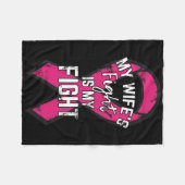 Borstkanker Ondersteuning Gift Awareness Echtgenot Fleece Deken (Voorkant (Horizontaal))