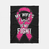 Borstkanker Ondersteuning Gift Awareness Echtgenot Fleece Deken (Voorkant)