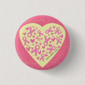 Borstkanker ondersteuning hart ronde button 3,2 cm (Voorkant)