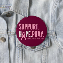 Borstkanker Ondersteuning Hoop Bidden Button Roze