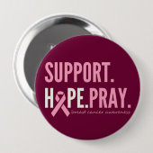 Borstkanker Ondersteuning Hoop Bidden Button Roze (Voorkant /achterkant)