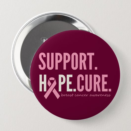 Borstkanker Ondersteuning Hope Cure Button (Voorkant /achterkant)