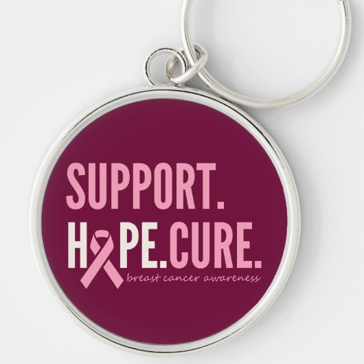 Borstkanker Ondersteuning Hope Cure Sleutelhanger (Voorkant)