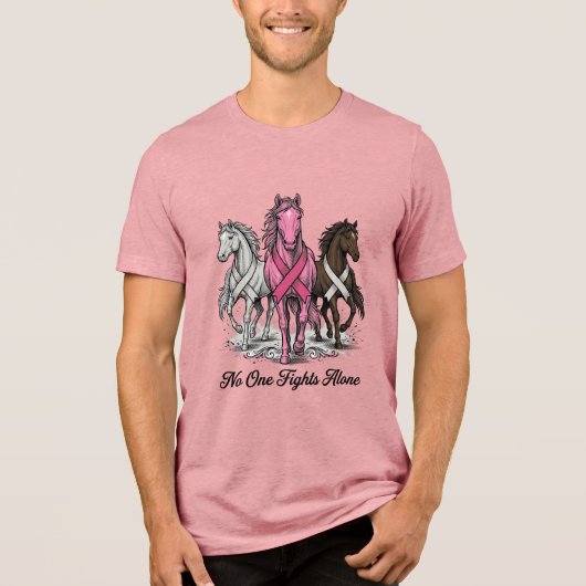 Borstkanker Ondersteuning Paard Vector T-shirt Ont (Voorkant)