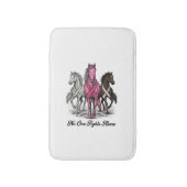 Borstkanker Ondersteuning Paard Vector T-shirt Ont Badmat (Voorkant Verticaal)