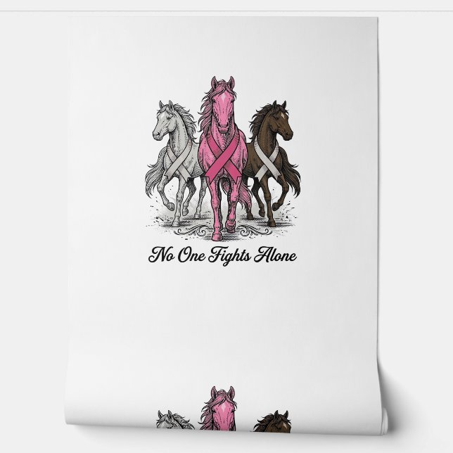 Borstkanker Ondersteuning Paard Vector T-shirt Ont Behang (Afrollen)